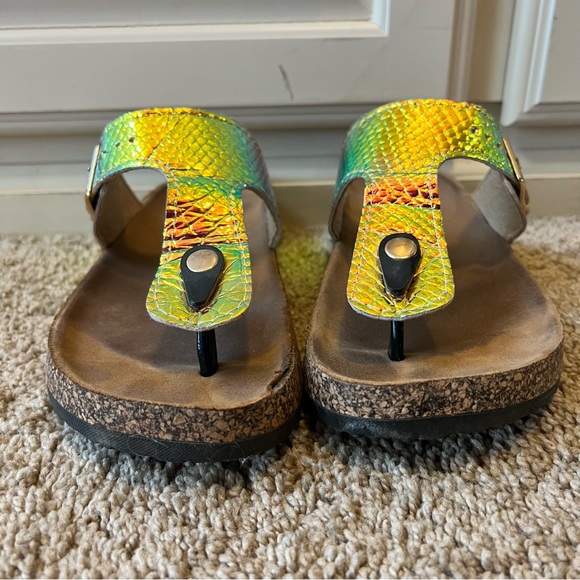 Mermain Unicorn Cork Buckle Thong Sandals ANNA 8.5 - Picture 2 of 11